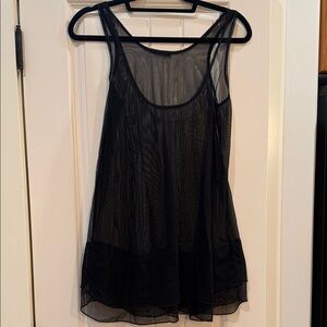 Sympli Black Sheer Sleeveless Top